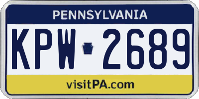 PA license plate KPW2689