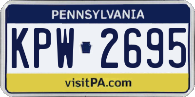 PA license plate KPW2695