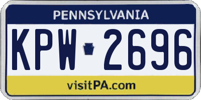 PA license plate KPW2696