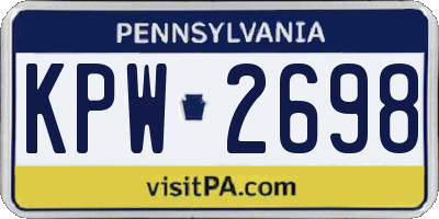 PA license plate KPW2698