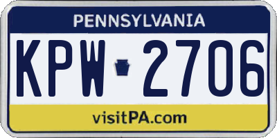 PA license plate KPW2706