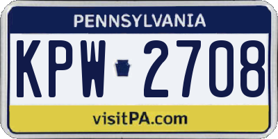 PA license plate KPW2708