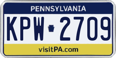 PA license plate KPW2709