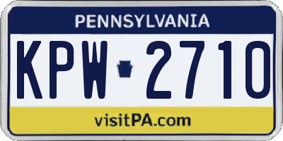 PA license plate KPW2710