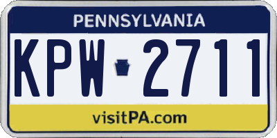 PA license plate KPW2711