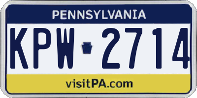 PA license plate KPW2714