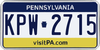 PA license plate KPW2715
