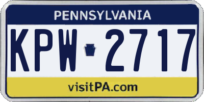 PA license plate KPW2717