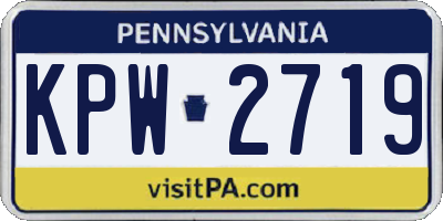 PA license plate KPW2719