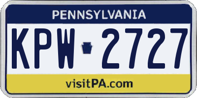 PA license plate KPW2727