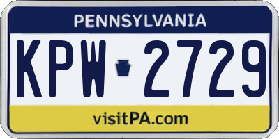 PA license plate KPW2729