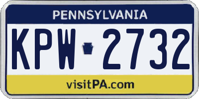 PA license plate KPW2732