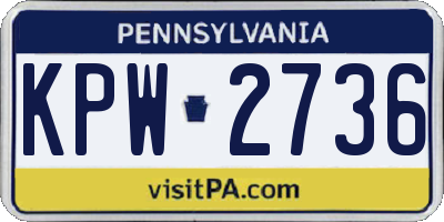 PA license plate KPW2736