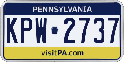 PA license plate KPW2737