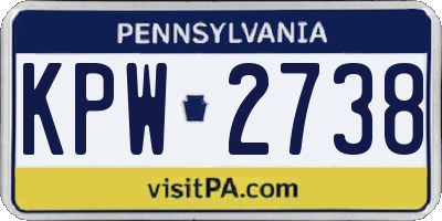 PA license plate KPW2738
