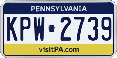 PA license plate KPW2739