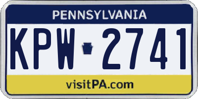 PA license plate KPW2741