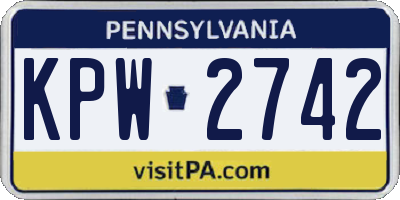 PA license plate KPW2742