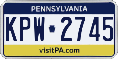 PA license plate KPW2745