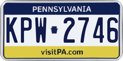 PA license plate KPW2746