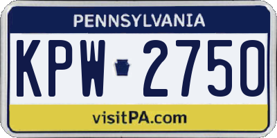 PA license plate KPW2750