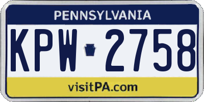 PA license plate KPW2758