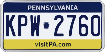 PA license plate KPW2760
