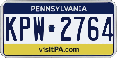 PA license plate KPW2764