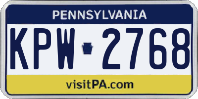 PA license plate KPW2768