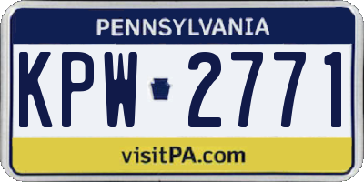 PA license plate KPW2771