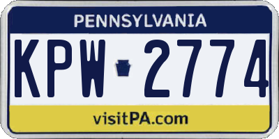PA license plate KPW2774