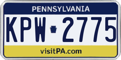 PA license plate KPW2775