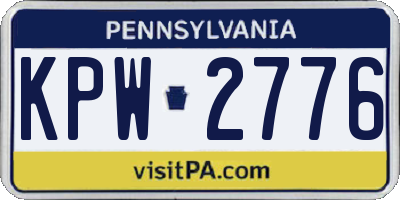 PA license plate KPW2776
