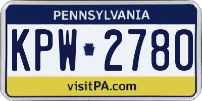 PA license plate KPW2780