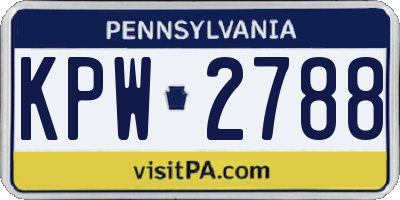 PA license plate KPW2788