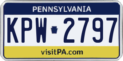 PA license plate KPW2797