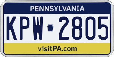PA license plate KPW2805