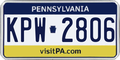 PA license plate KPW2806