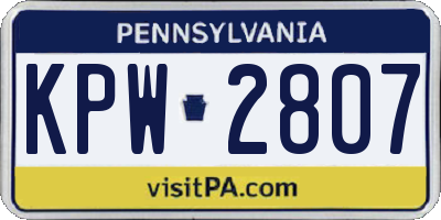 PA license plate KPW2807