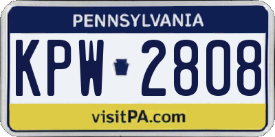 PA license plate KPW2808