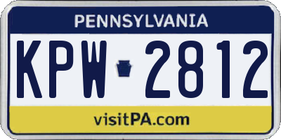 PA license plate KPW2812