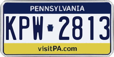 PA license plate KPW2813