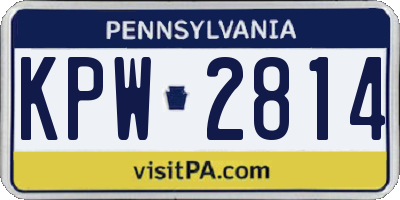 PA license plate KPW2814