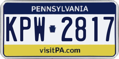 PA license plate KPW2817