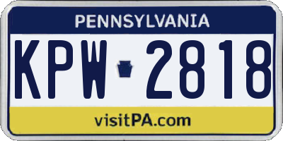 PA license plate KPW2818