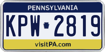 PA license plate KPW2819