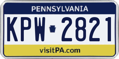 PA license plate KPW2821