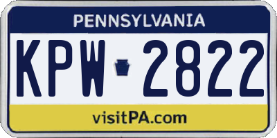 PA license plate KPW2822