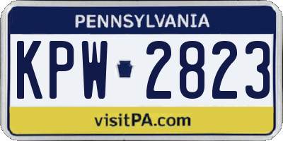 PA license plate KPW2823