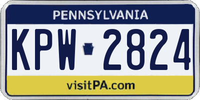 PA license plate KPW2824